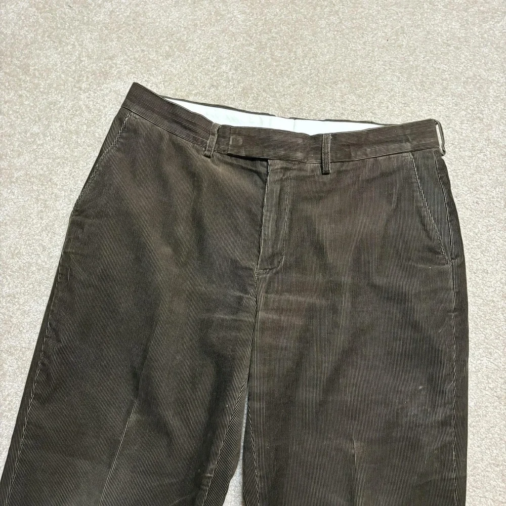 Vtg Polo Ralph Lauren Pants Mens‎ 36x27 Brown Corduroy Preston Chino Pleated 90s